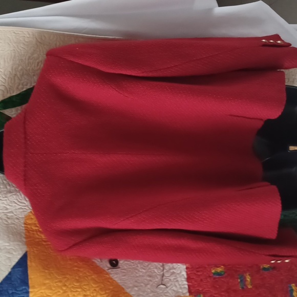 Victor Alfaro Red Wool blend Jacket, Size 16W - Picture 6 of 7